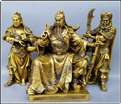 大型鎏金銅關(guān)公像 大型鎏金銅關(guān)公像