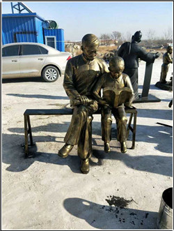 步行街街頭人物讀書雕塑 步行街街頭人物讀書雕塑