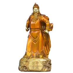 純銅威武提刀關公擺件 純銅威武提刀關公擺件