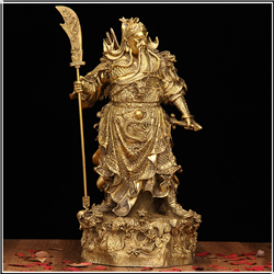 開光純銅鎏金銅關公 開光純銅鎏金銅關公