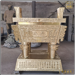 鑄銅關(guān)公 批發(fā)落地金屬銅鼎擺件