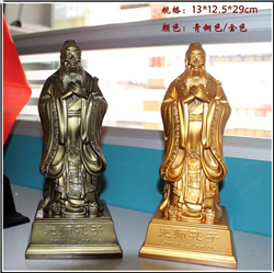 鑄銅關公 孔子擺件規格