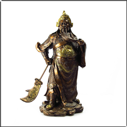 鑄造紫銅色關公雕塑 鑄造紫銅色關公雕塑