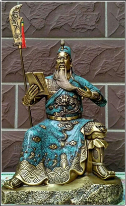 彩繪夜讀春秋關公像 彩繪夜讀春秋關公像