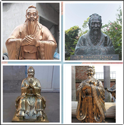 鑄銅關(guān)公 雙手抱拳孔子像雕塑價格
