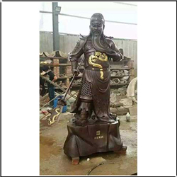 手握刀捋胡子銅關公雕塑 手握刀捋胡子銅關公雕塑