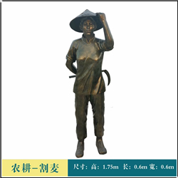 鑄銅關公 農耕割脈人物銅雕雕塑