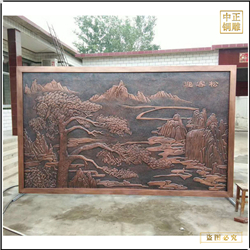 鑄銅關(guān)公 室內(nèi)背景浮雕墻