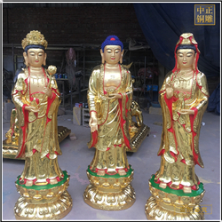 鑄銅關公 1米高西方三圣佛像