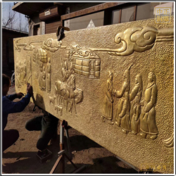 鑄銅關公 貼金室外景觀銅浮雕