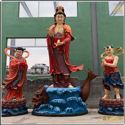 鑄銅關公 彩繪觀音雕塑