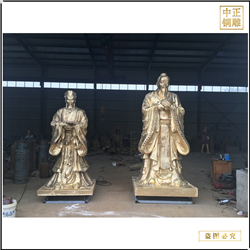 鑄銅關公 孔夫子人物雕塑