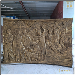 鑄銅關公 定制鍛銅人物浮雕