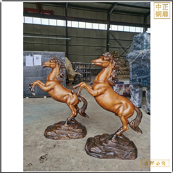 純銅小號黃古色馬到成功 純銅小號黃古色馬到成功