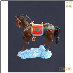 鑄銅關公 1米銅馬雕塑生產廠家