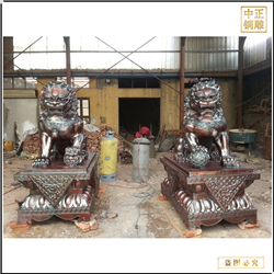 2.6米公司銅獅子制作 2.6米公司銅獅子制作