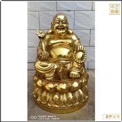 鑄銅關公 鎏金室外彌勒佛銅像