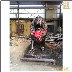 鑄銅關公 2.6米匯豐銅獅子批發