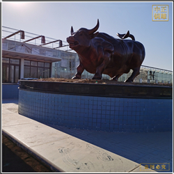鑄銅關公 大型華爾街牛雕塑擺件