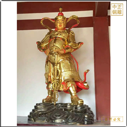 鑄銅關(guān)公 廠家雕刻韋陀菩薩銅像