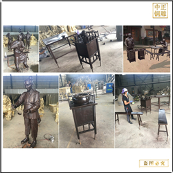 鑄銅關(guān)公 步行街餐廳人物銅雕塑制作