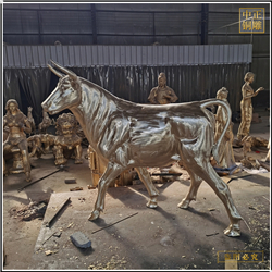 鑄銅關(guān)公 風(fēng)水黃銅牛擺件