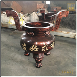 鑄銅關公 寺廟銅香爐定做廠家