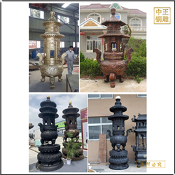 鑄銅關(guān)公 鑄造長方形帶蓋銅香爐