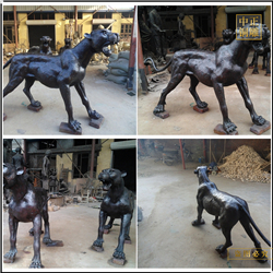 鑄銅關公 廠家鑄造大型金錢豹雕塑