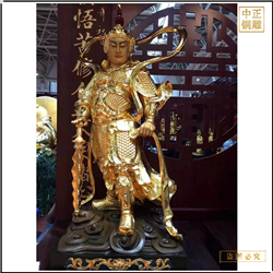 彩繪貼金韋陀菩薩銅像 彩繪貼金韋陀菩薩銅像