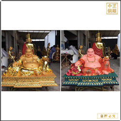 純銅納福布袋彌勒佛擺件 純銅納福布袋彌勒佛擺件