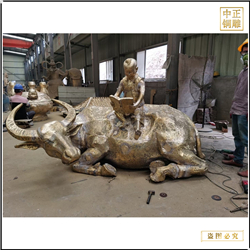 室外大型純銅孺子牛擺件 室外大型純銅孺子牛擺件