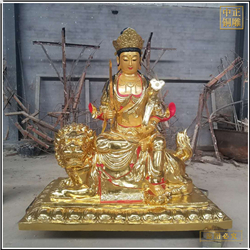 純銅文殊普薩佛像擺件 純銅文殊普薩佛像擺件