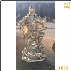 黃銅關公雕塑擺件 黃銅關公雕塑擺件