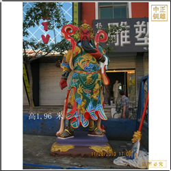 全銅彩繪關二爺神像定制 全銅彩繪關二爺神像定制