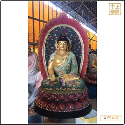 彩繪貼金釋迦牟尼佛佛像 彩繪貼金釋迦牟尼佛佛像