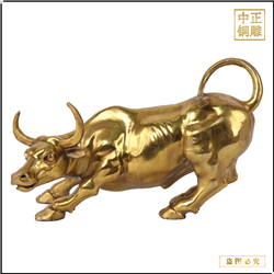 鎏金華爾街銅牛雕塑 鎏金華爾街銅牛雕塑