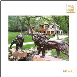 景區銅獅子雕塑圖片 景區銅獅子雕塑圖片