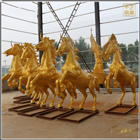 群馬拉車景觀雕塑 群馬拉車景觀雕塑