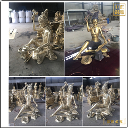 古代坐像打鐵雕塑 古代坐像打鐵雕塑