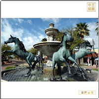 小區景觀銅馬噴泉雕塑 小區景觀銅馬噴泉雕塑