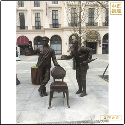 戶外吹拉彈唱人物銅雕塑 戶外吹拉彈唱人物銅雕塑