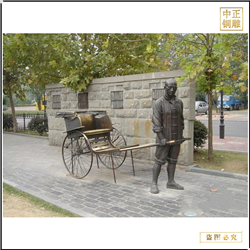 公園拉車(chē)人物雕塑鑄造 公園拉車(chē)人物雕塑鑄造