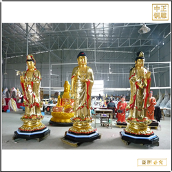 西方三圣銅佛像批發廠家 西方三圣銅佛像批發廠家