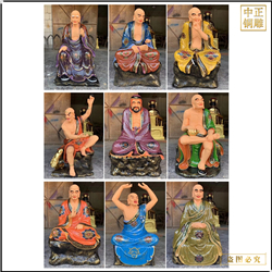 2米彩繪十八羅漢佛像雕塑 2米彩繪十八羅漢佛像雕塑