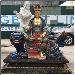 文殊普賢騎乘坐騎銅像擺件 文殊普賢騎乘坐騎銅像擺件