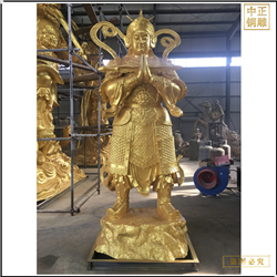 鎏金大型韋馱銅佛像 鎏金大型韋馱銅佛像