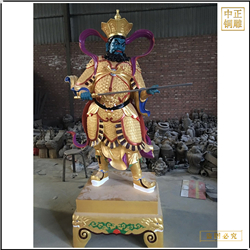 貼金彩繪純銅四大天王佛像 貼金彩繪純銅四大天王佛像