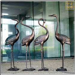 鑄銅關公 家用仙鶴銅雕塑擺件