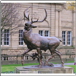 鑄銅關(guān)公 小區(qū)銅鹿雕塑擺件